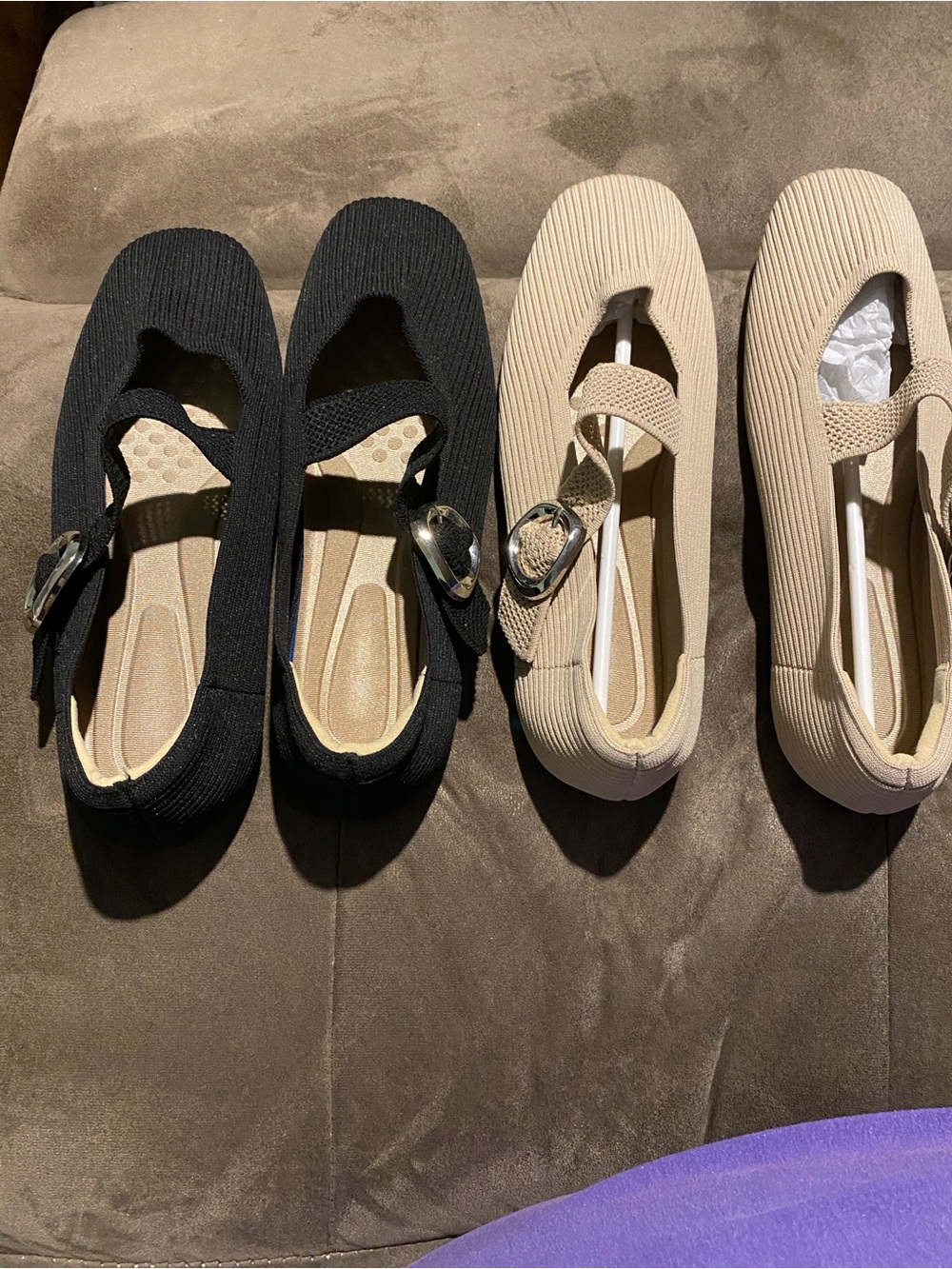 Comfort Mary Jane Flats - Black and Beige Wide Step NWOT…. AND BRAND NEW INSERTS